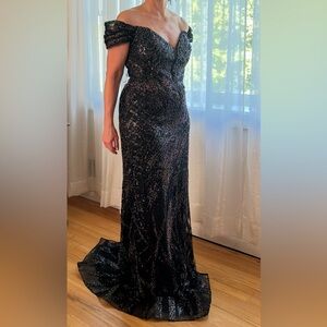 Beautiful and Elegant Black Beaded Gown - Alexander by Daymor